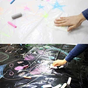 [스노우키즈]포리시트 캔버스 80X110cm(화이트/물감놀이용 바닥깔개/퍼포먼스미술시트)코끼리학교